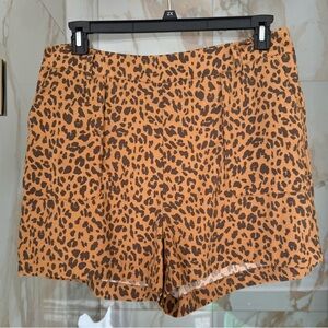 High waisted cheetah print shorts.